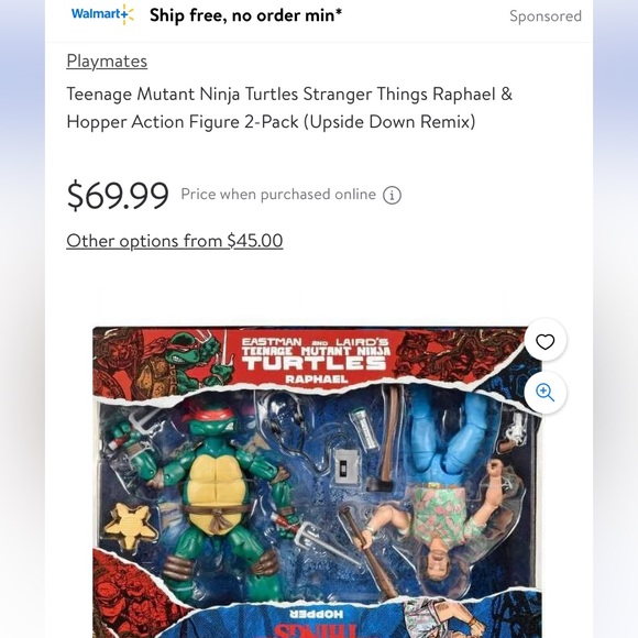 NWT Teenage Mutant Ninja Turtles Stranger Things Raphael & Hopper Action Figures - Picture 3 of 16